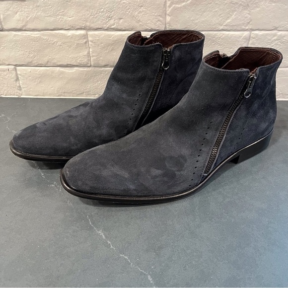 Stefano Castelli sz 41 US 9.5-10 navy suede zip boots main image 11